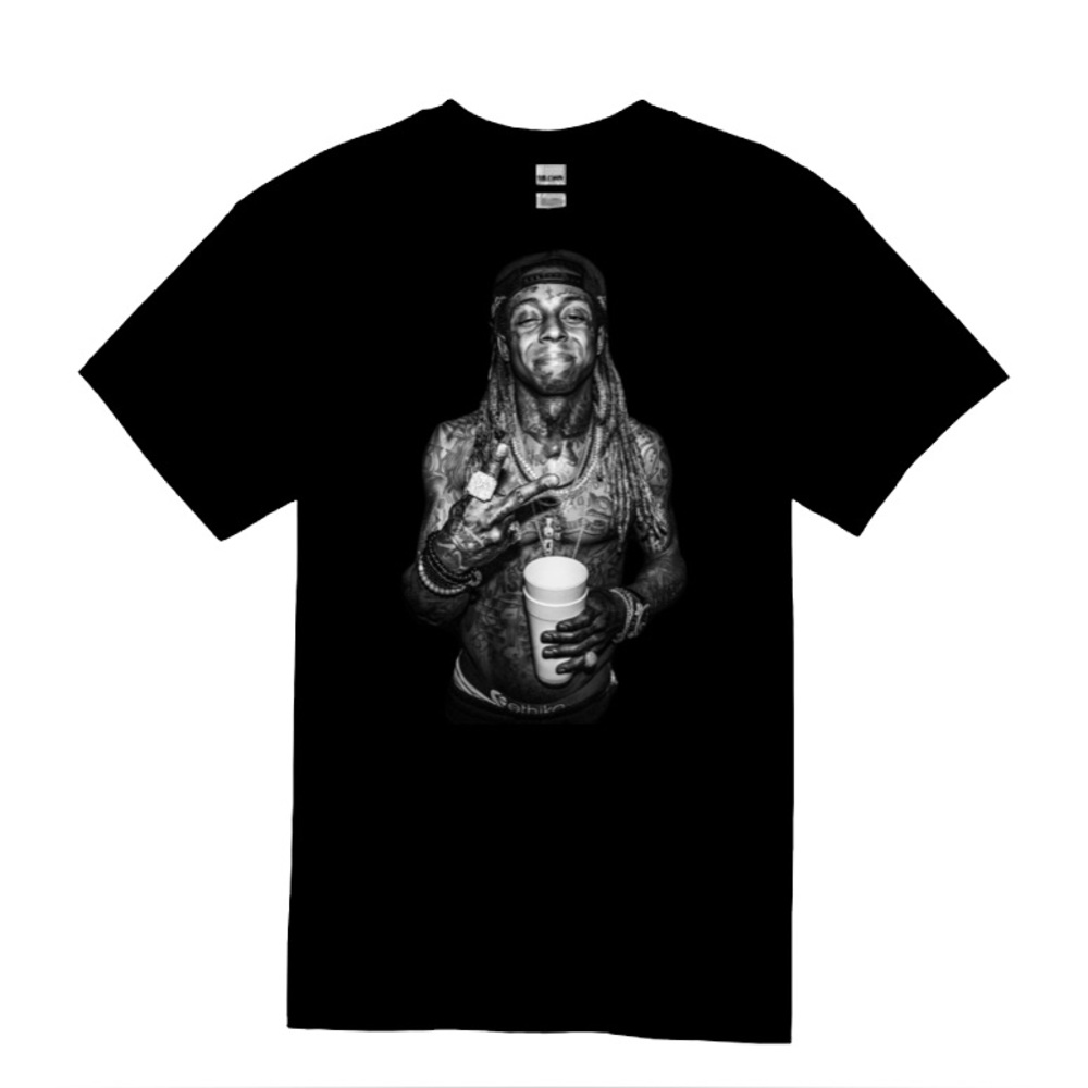 Black Graphic T-Shirt with Lil Wayne
